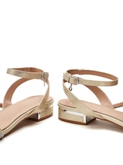 Moda in Pelle Gold Lyddia Flat Strappy Sandals - Image 3 of 4