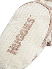 Huggies Stripe Zip Footed Brown Sleepsuit With Bear Detail - Image 4 of 4