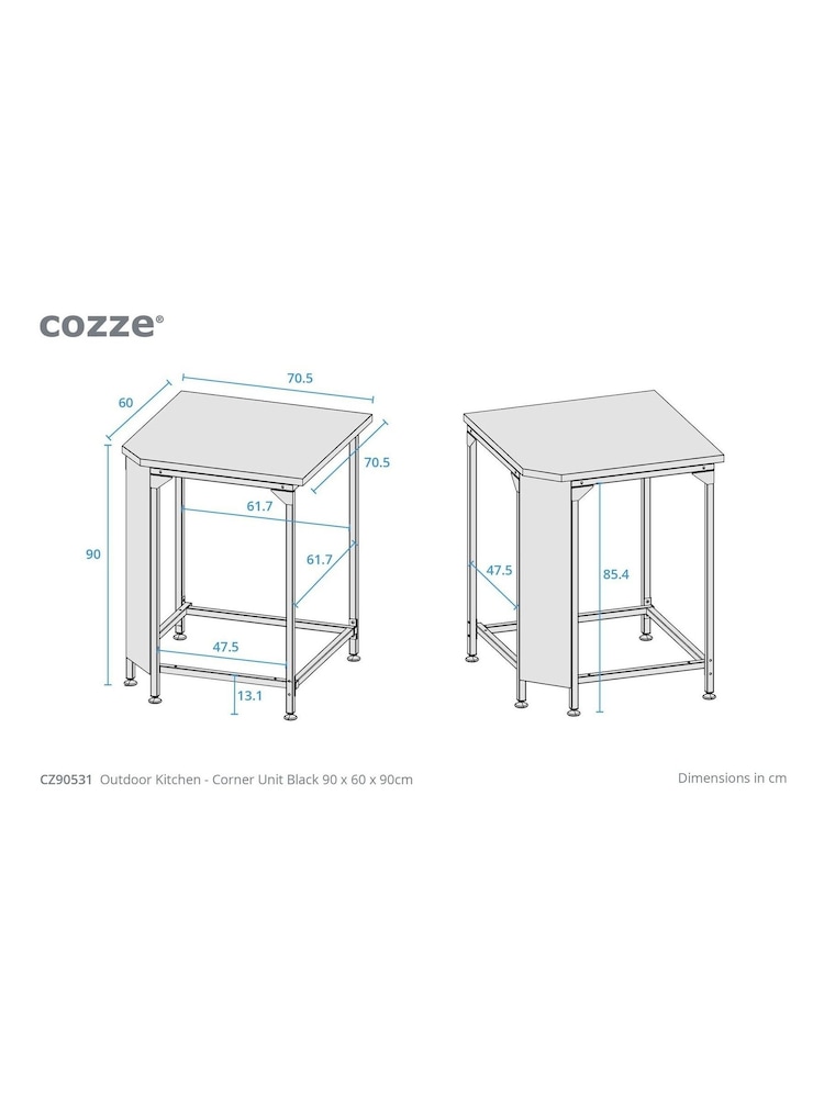 Cozze Black Outdoor Kitchen Corner Unit - Image 5 of 5