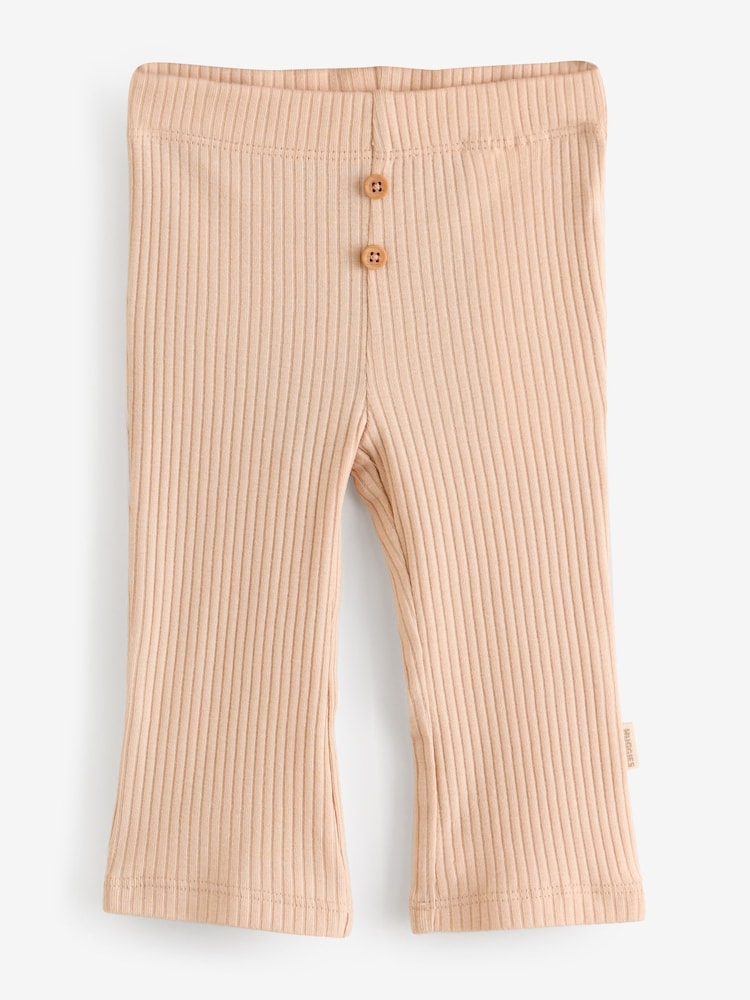 Huggies Pink Ribbed Leggings 2 Pack - Image 2 of 3