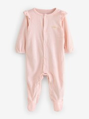 Hellpink - Huggies Striped Footed Zip Sleepsuit - Bild 1 von 1