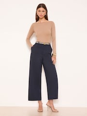 Lipsy Navy Blue Tailored Culotte Trousers - Image 1 of 4