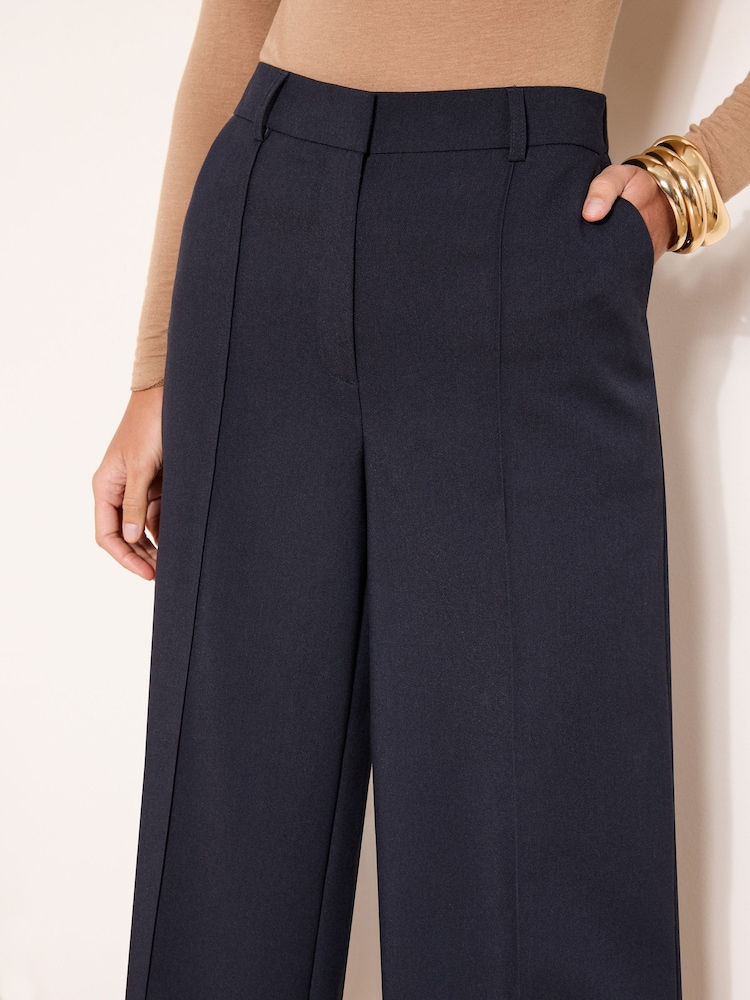 Lipsy Navy Blue Tailored Culotte Trousers - Image 2 of 4