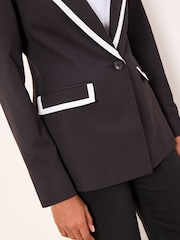 Lipsy Black Contrast Piping Single Breasted Blazer - Image 3 of 4