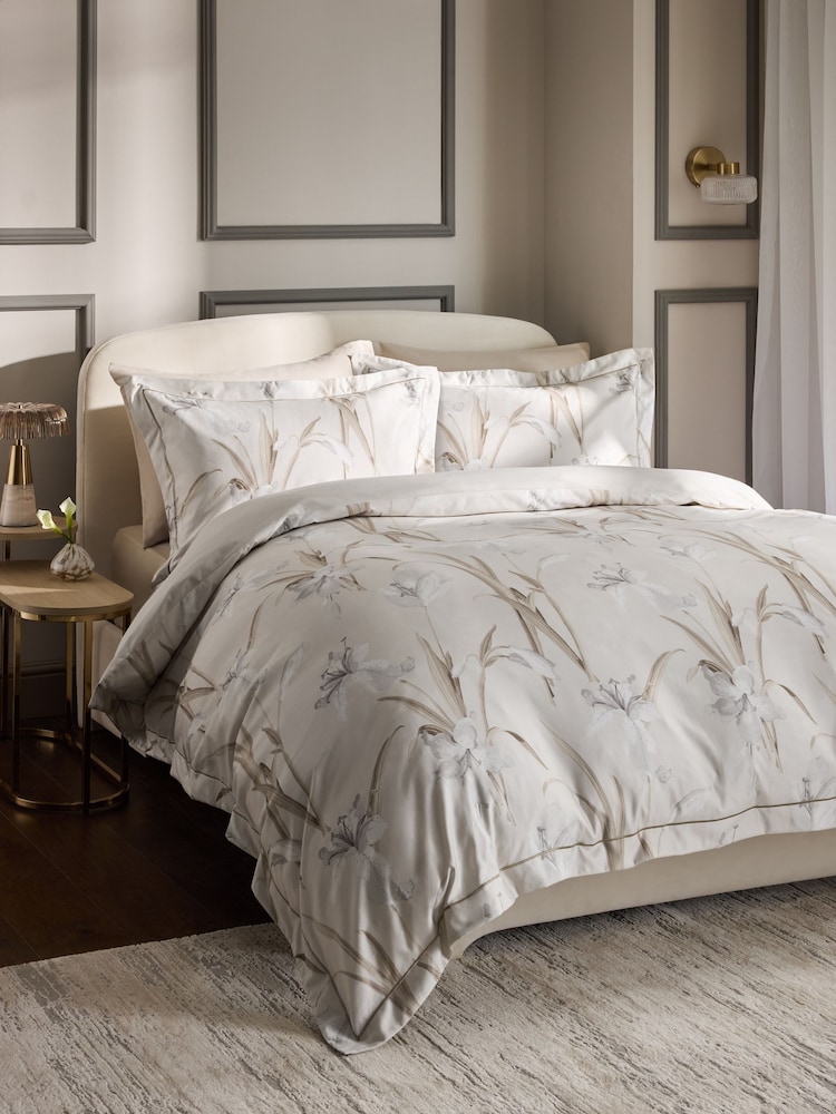 Natural Collection Luxe Lily Floral 600TC Sateen Duvet Cover and Pillowcase Set - Image 1 of 4
