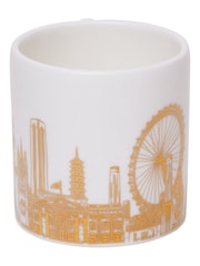 Victoria Eggs Set of 2 Gold and Black London Rooftops Espresso Cups - Image 5 of 6