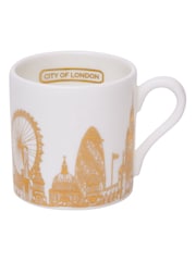 Victoria Eggs Set of 2 Gold and Black London Rooftops Espresso Cups - Image 6 of 6