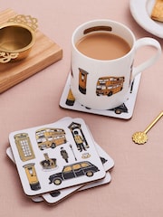 Victoria Eggs Set of 8 Gold and Black City of London Coasters - Image 2 of 4