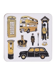 Victoria Eggs Set of 8 Gold and Black City of London Coasters - Image 3 of 4