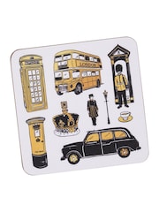 Victoria Eggs Set of 8 Gold and Black City of London Coasters - Image 4 of 4