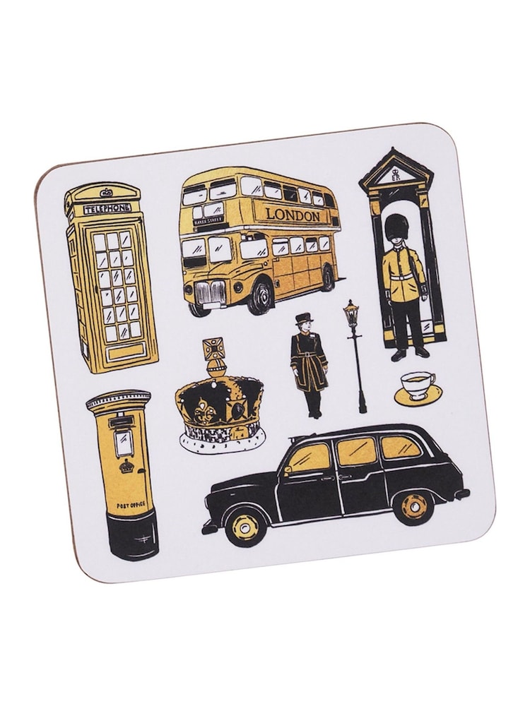 Victoria Eggs Set of 8 Gold and Black City of London Coasters - Image 4 of 4