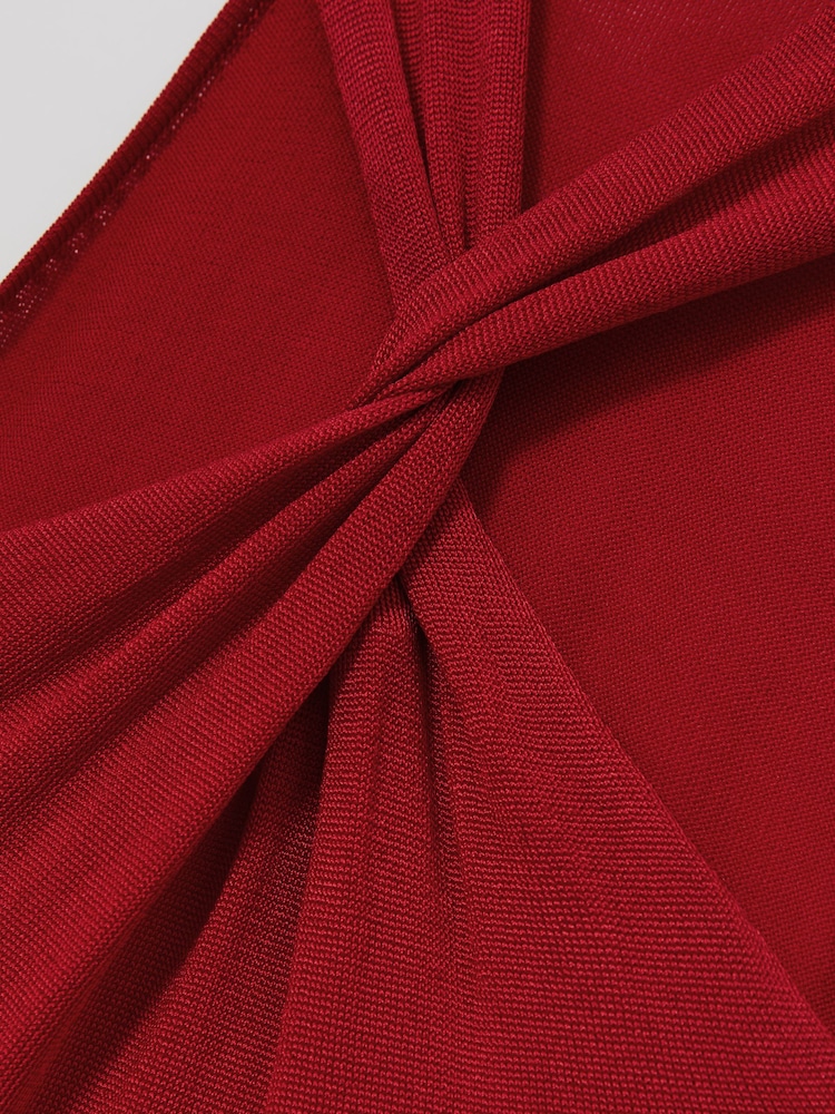 Reiss Red Vivienne Cut-Out Knitted Maxi Dress - Image 7 of 7