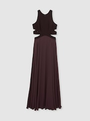 Reiss Burgundy Paloma Cut-Out Racerback Maxi Dress - Image 2 of 9