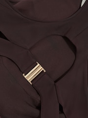 Reiss Burgundy Paloma Cut-Out Racerback Maxi Dress - Image 9 of 9