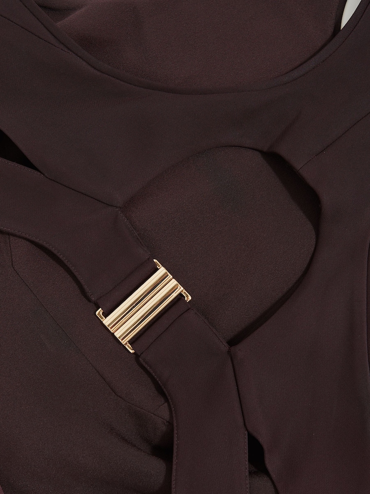 Reiss Burgundy Paloma Cut-Out Racerback Maxi Dress - Image 9 of 9 Reiss Burgundy Paloma Cut-Out Racerback Maxi Dress - Image 9 of 9