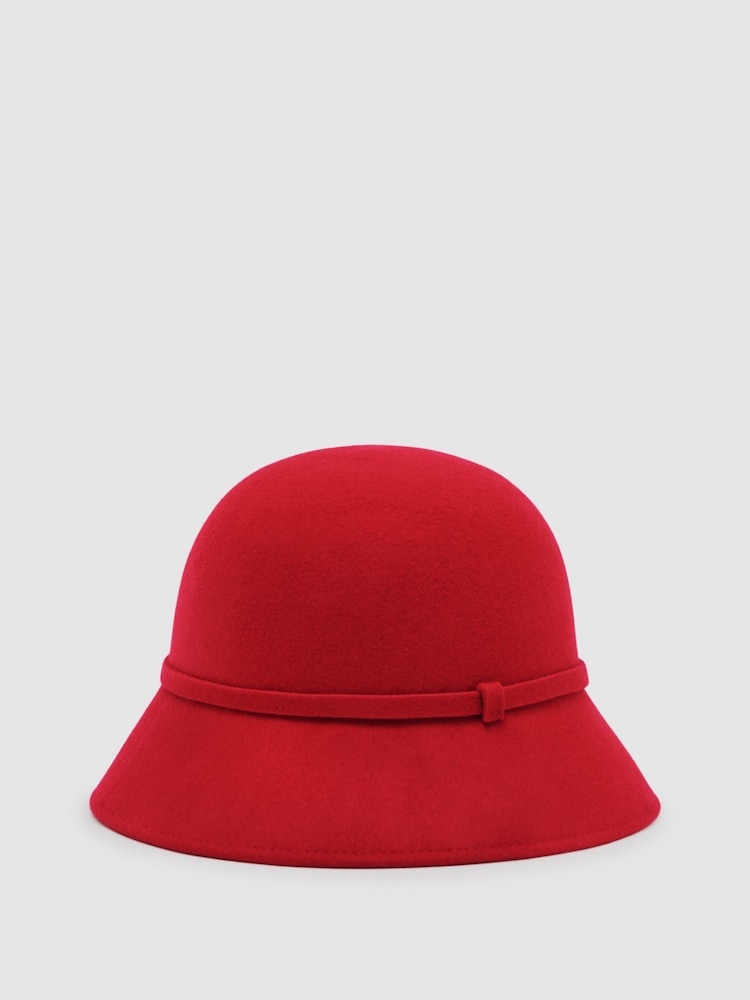 Reiss Red Felicity Felted-Wool Bucket Hat - Image 1 of 3 Reiss Red Felicity Felted-Wool Bucket Hat - Image 1 of 3