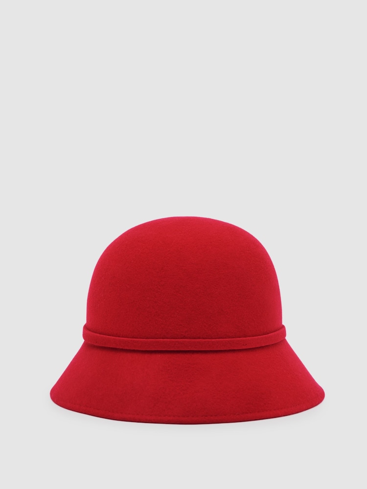 Reiss Red Felicity Felted-Wool Bucket Hat - Image 2 of 3 Reiss Red Felicity Felted-Wool Bucket Hat - Image 2 of 3
