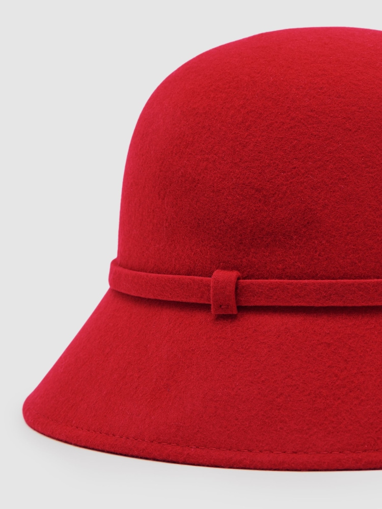 Reiss Red Felicity Felted-Wool Bucket Hat - Image 3 of 3 Reiss Red Felicity Felted-Wool Bucket Hat - Image 3 of 3