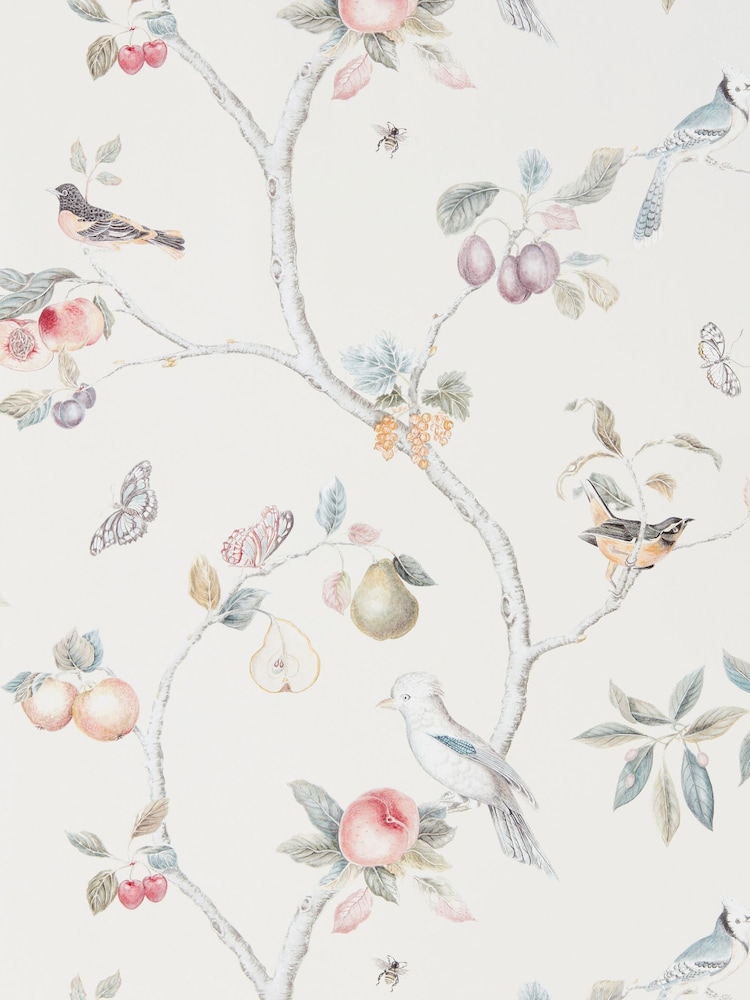 Sanderson Natural Fruit Aviary A4 Wallpaper Sample - Image 1 of 1