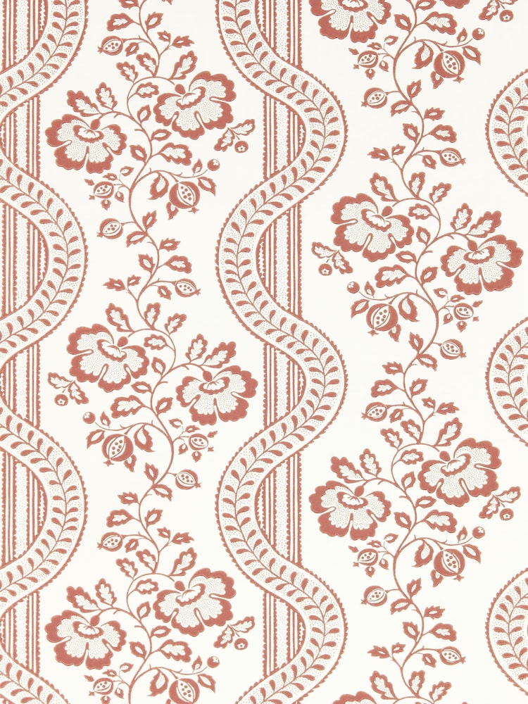 Sanderson Red Aubrey A4 Wallpaper Sample - Image 1 of 1