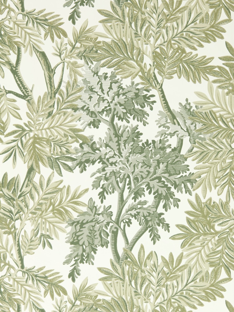 Sanderson Green Tapestry Trees A4 Wallpaper Sample - Image 1 of 1