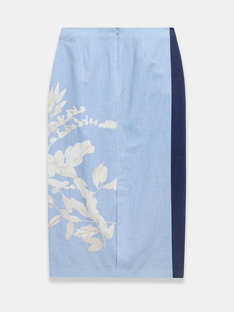 Mint Velvet Blue Floral Print Pencil Skirt - Image 7 of 7