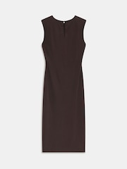 Mint Velvet Brown Ruched Midi Dress - Image 8 of 9