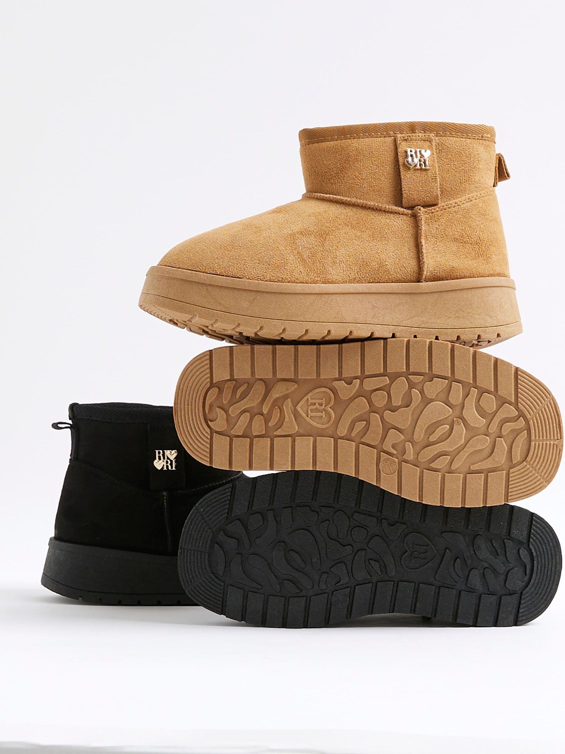 Buy River Island Brown Girls Fur Lined Boots from Next India