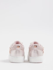 River Island White Girls Rose Gold Bow Charm Trainers - Image 4 of 5