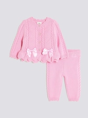 River Island Pink Baby Girls Peplum Cardigan - Image 1 of 4