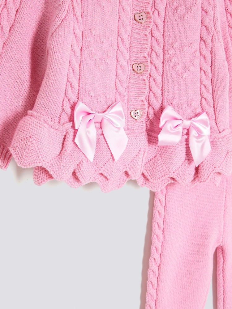River Island Pink Baby Girls Peplum Cardigan - Image 4 of 4