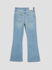 River Island Blue Girls Low Rise Snaffle Flare Jeans - Image 2 of 4