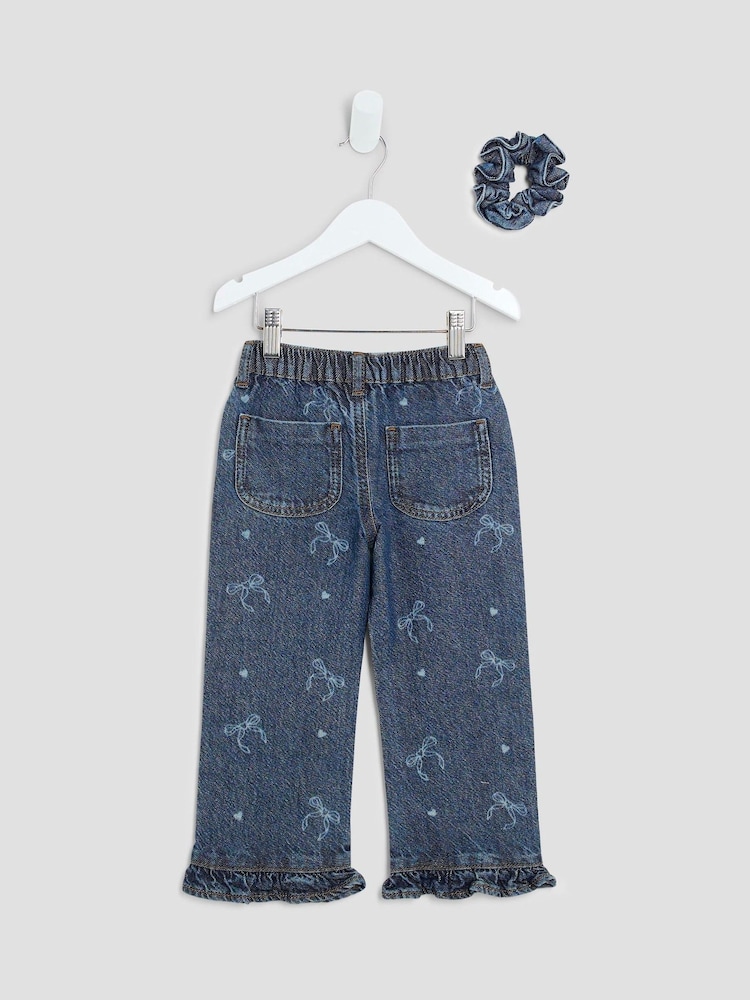 River Island Blue Girls Denim Laer Jeans - Image 4 of 4