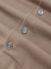Reiss Camel Brown Forbes Merino Wool Button-Through Cardigan - Image 6 of 6