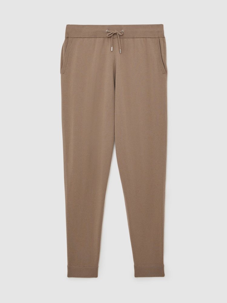 Reiss Camel Brown Billings Merino Wool-Blend Cuffed Joggers - Image 2 of 6 Reiss Camel Brown Billings Merino Wool-Blend Cuffed Joggers - Image 2 of 6