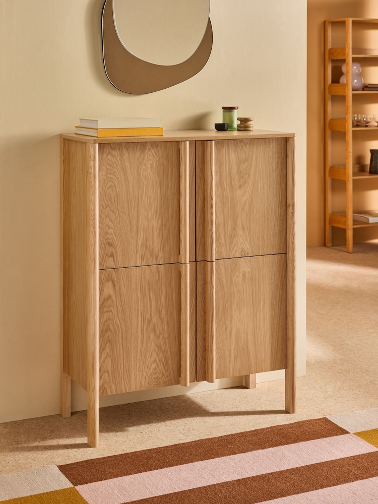 MADE.COM Oak Reeve Tall Large Sideboard - Image 1 of 6 MADE.COM Oak Reeve Tall Large Sideboard - Image 1 of 6