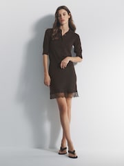 The Set 3 Pack Short Sleeve Fine Knit Button Collared Cardigans Chocolate Brown/Neutral Taupe/Cream - Image 3 of 6