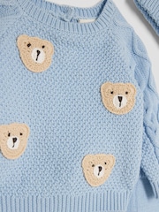 River Island Baby Boys Bear Print Jumper Hat Set - صورة 3 من 4