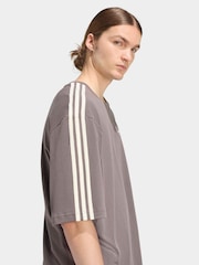 adidas Originals Charcoal Grey Adicolour 3 Stripes Oversized T-Shirt - Image 5 of 6