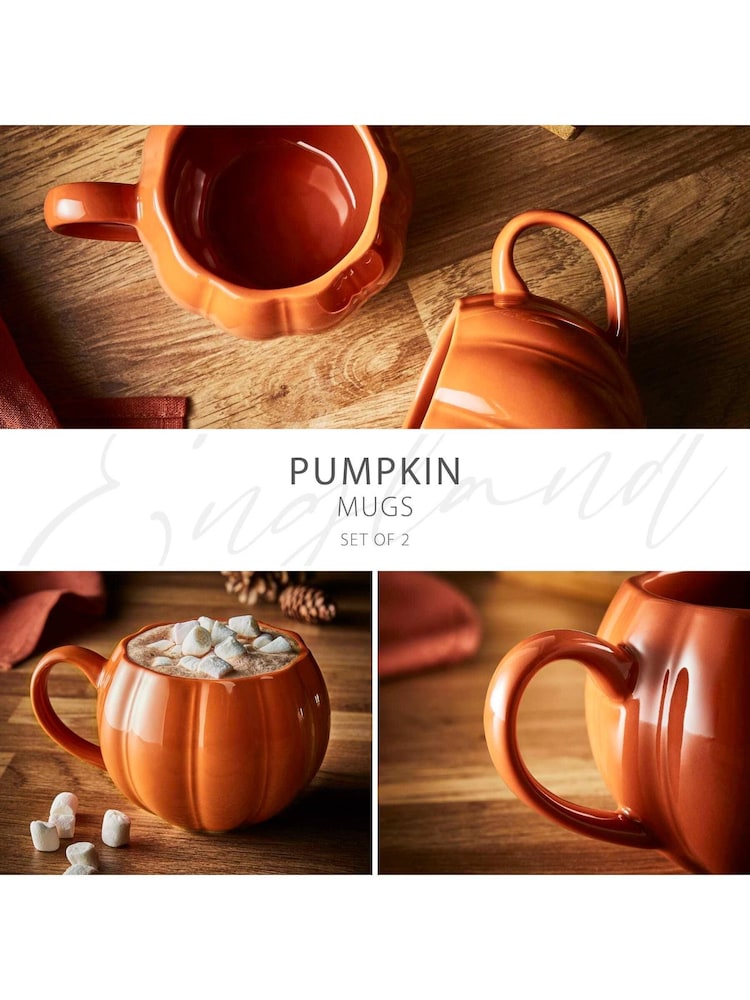 Wade Set of 2 Pumpkin Mugs - Bild 2 von 12