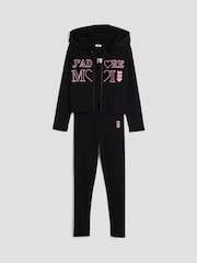 River Island Black Girls Zip Thru Hoodie Leggings Set - Image 3 of 5