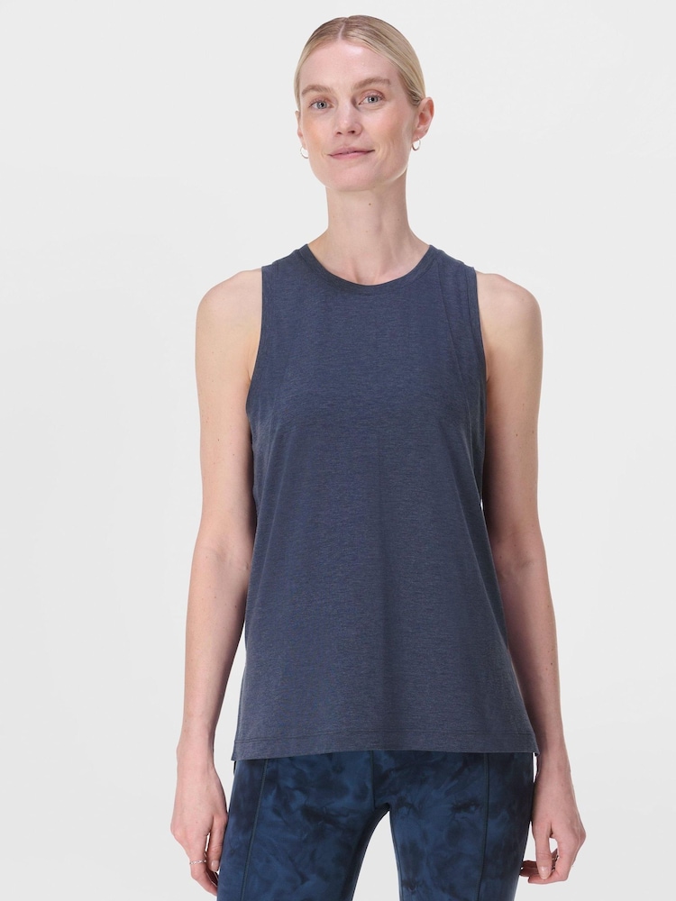 Sweaty Betty Blue Soft Flow Studio Longline Tank Top - Image 2 of 7 Sweaty Betty Blue Soft Flow Studio Longline Tank Top - Image 2 of 7