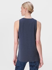 Sweaty Betty Blue Soft Flow Studio Longline Tank Top - Image 3 of 7