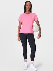 Sweaty Betty Pink Soft Flow Studio Strappy Back Boxy T-Shirt - Image 5 of 7