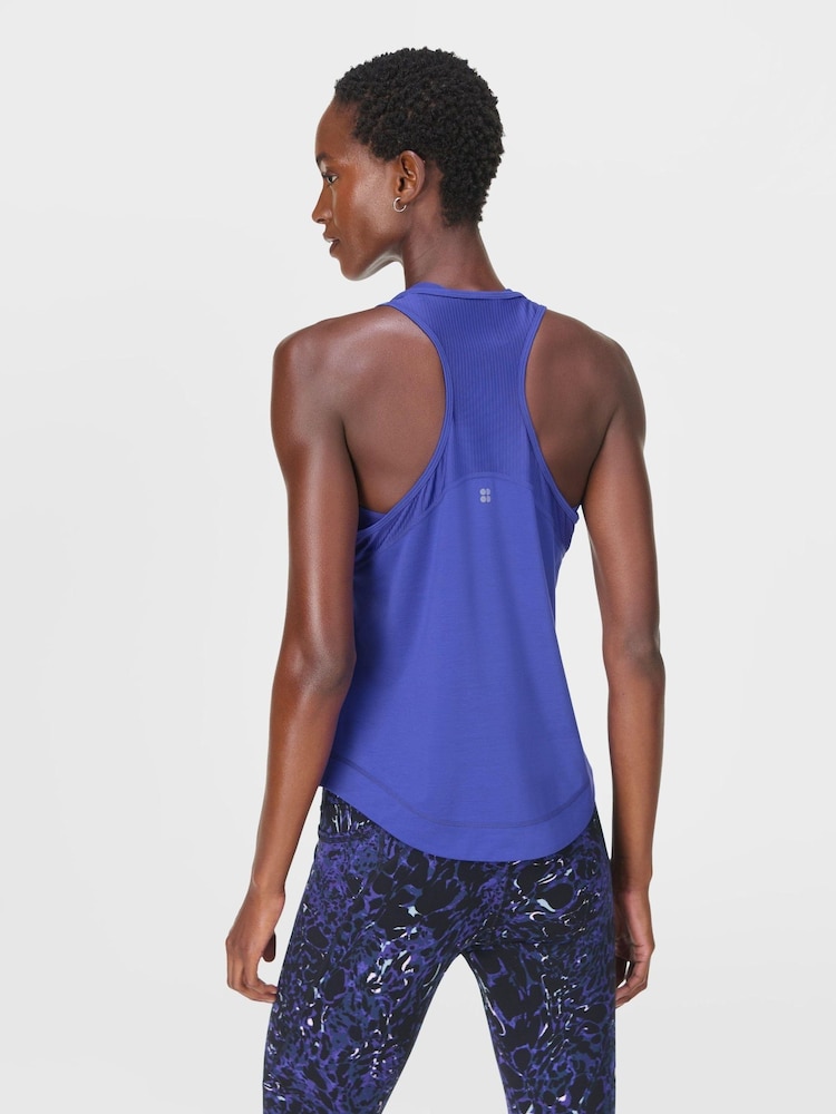 Sweaty Betty Blue Breathe Easy Mesh Run Tank Top - Image 2 of 7 Sweaty Betty Blue Breathe Easy Mesh Run Tank Top - Image 2 of 7
