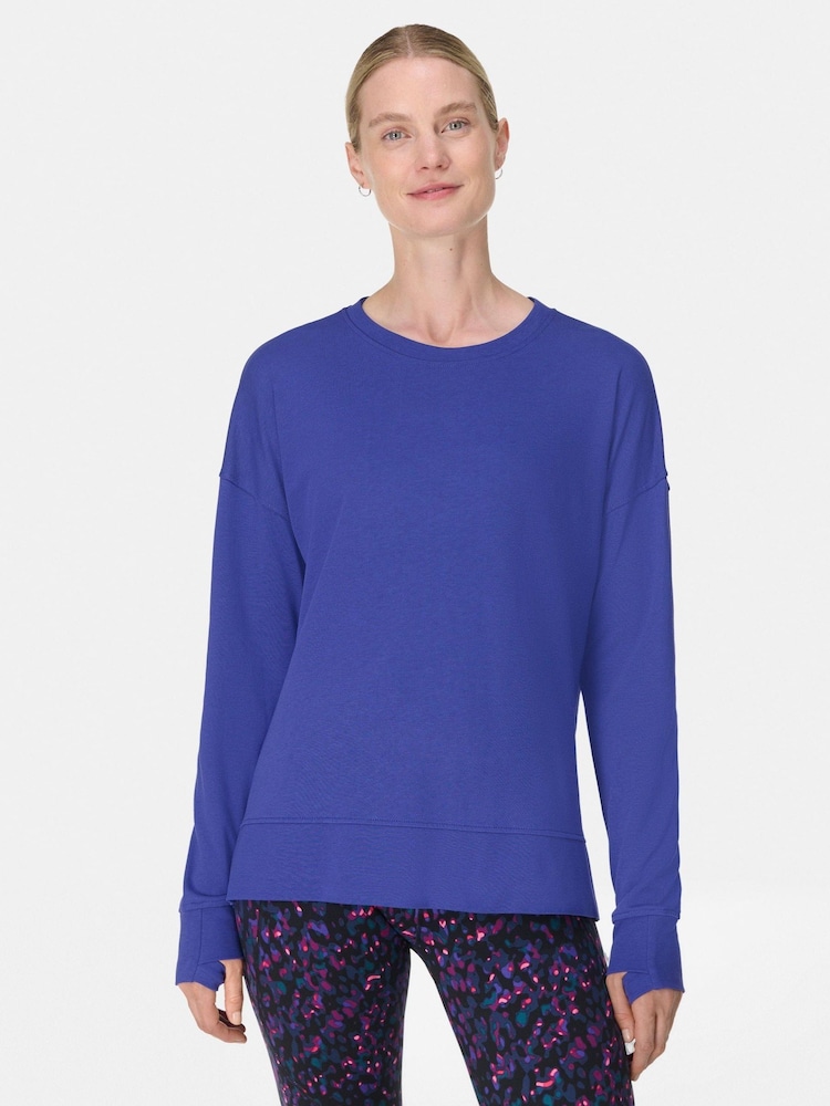 Sweaty Betty Blue After Class Longline Sweatshirt - Image 1 of 7