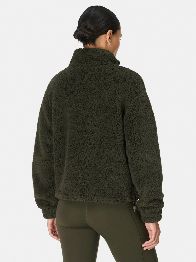 Sweaty Betty Green Black Canyon Fleece Zip-Up Sweatshirt - Image 2 of 8 Sweaty Betty Green Black Canyon Fleece Zip-Up Sweatshirt - Image 2 of 8