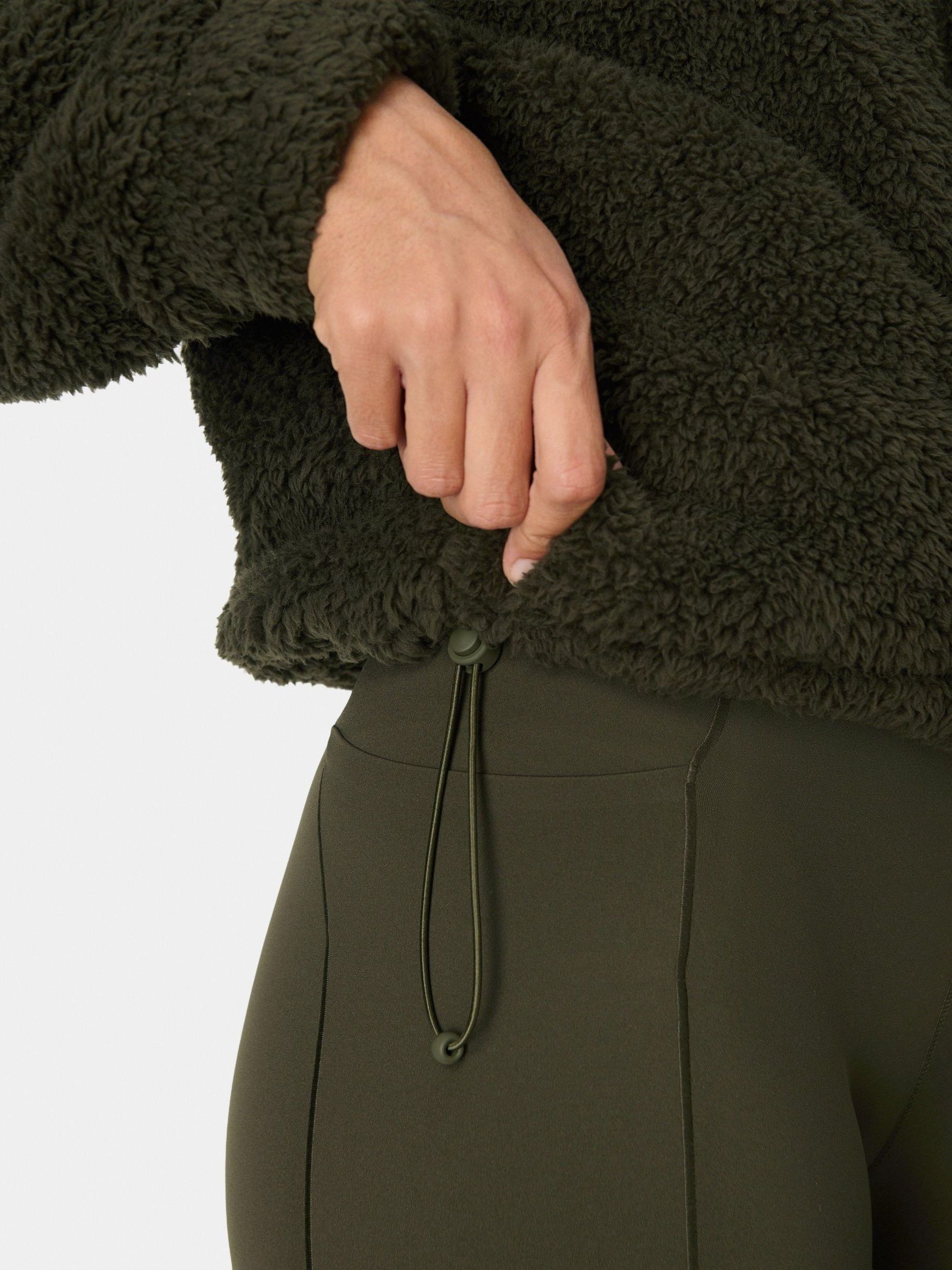 Buy Sweaty Betty Green Black Canyon Fleece Zip-Up Sweatshirt from