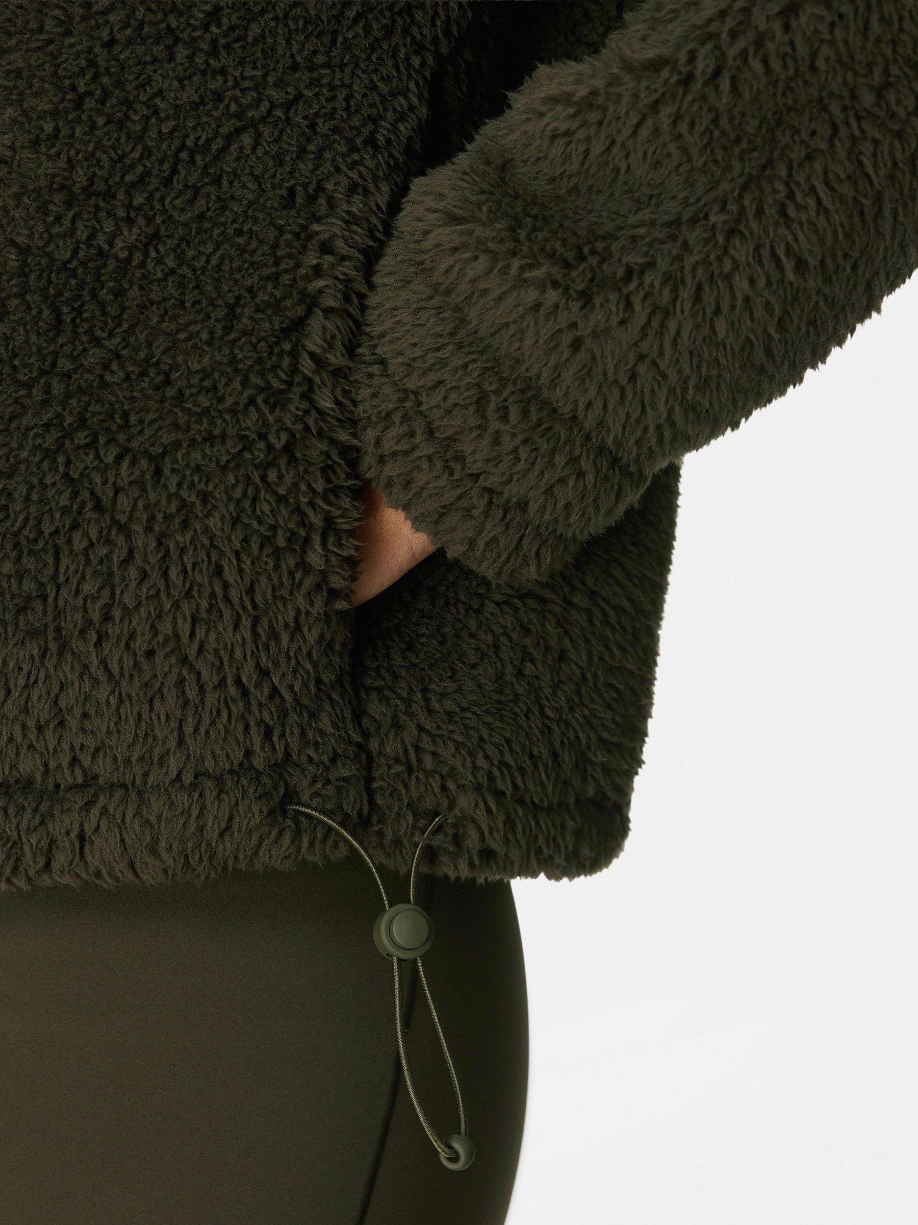 Buy Sweaty Betty Green Black Canyon Fleece Zip-Up Sweatshirt from