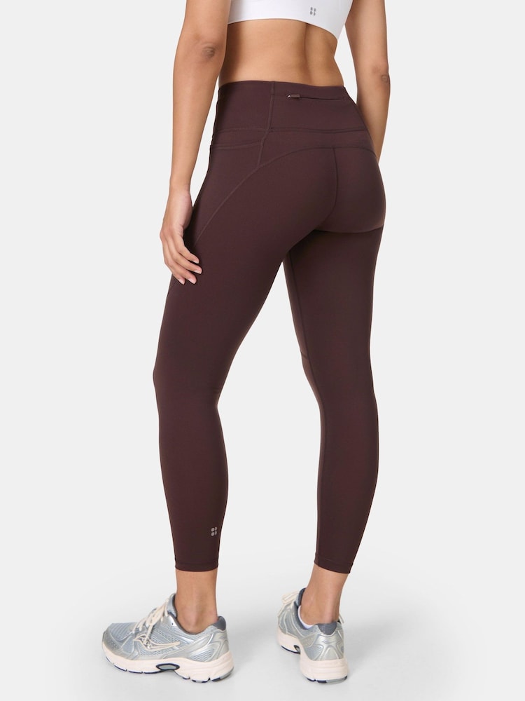 Sweaty Betty Sable Brown 7/8 Length Power Embossed Workout Leggings - Image 2 of 9